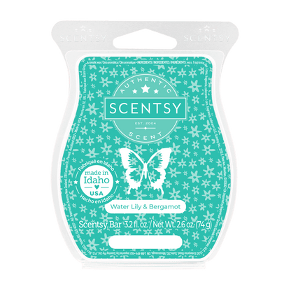 Scentsy wax bar packaging with butterfly design on a white background