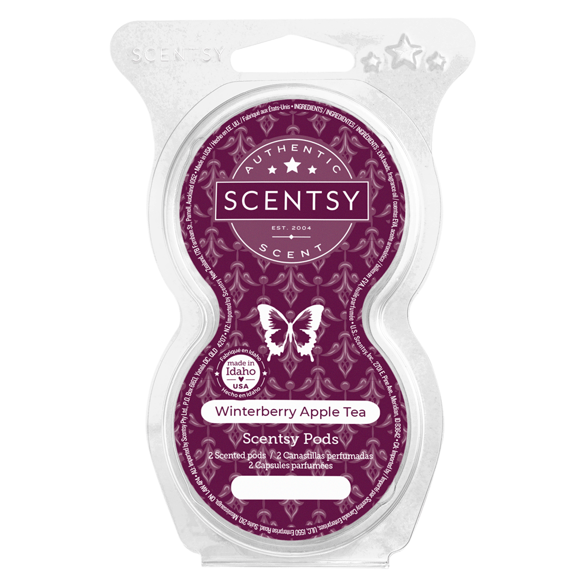 Scentsy Winterberry Apple Tea wax melt package on a white background